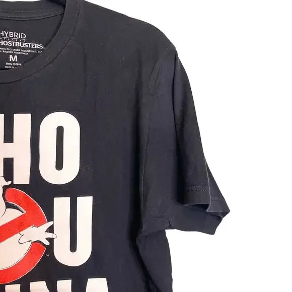 Hybrid Apparel Men's Ghostbusters Who You Gonna Call Logo Quote T-Shirt Medium - Picture 7 of 11